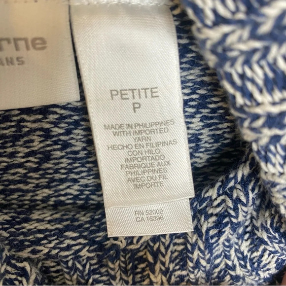 Vintage Liz Claiborne Blue Marled Knit Long Sleeve Snowflake Turtleneck … - Picture 5 of 8